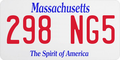 MA license plate 298NG5