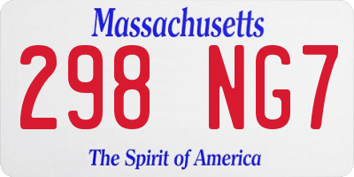 MA license plate 298NG7