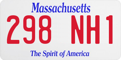 MA license plate 298NH1
