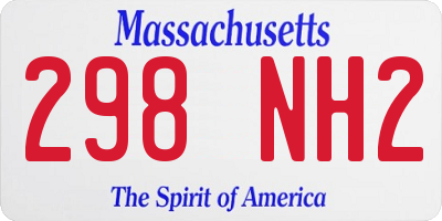 MA license plate 298NH2