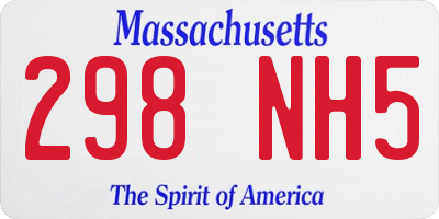 MA license plate 298NH5