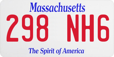 MA license plate 298NH6