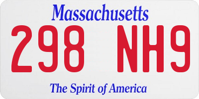 MA license plate 298NH9