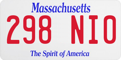 MA license plate 298NI0