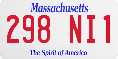 MA license plate 298NI1
