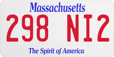 MA license plate 298NI2
