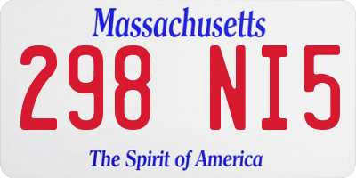 MA license plate 298NI5