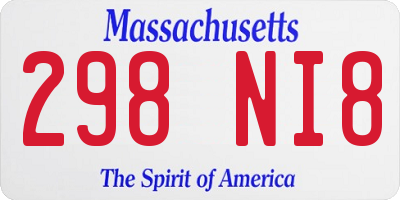 MA license plate 298NI8