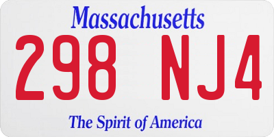 MA license plate 298NJ4