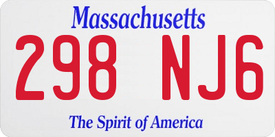 MA license plate 298NJ6