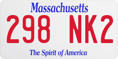 MA license plate 298NK2