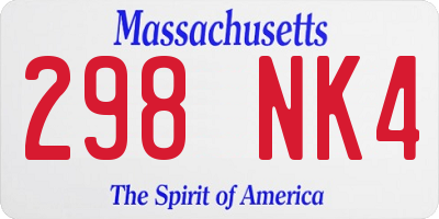 MA license plate 298NK4