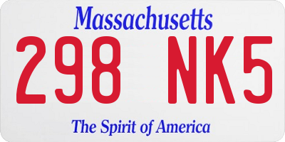 MA license plate 298NK5