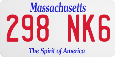 MA license plate 298NK6