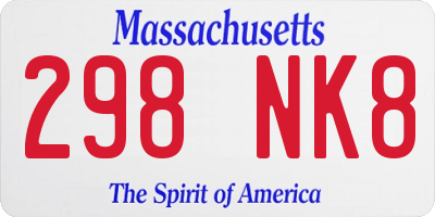 MA license plate 298NK8