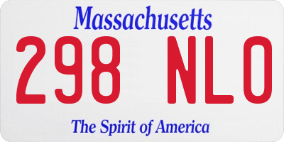 MA license plate 298NL0