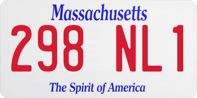 MA license plate 298NL1