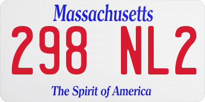 MA license plate 298NL2