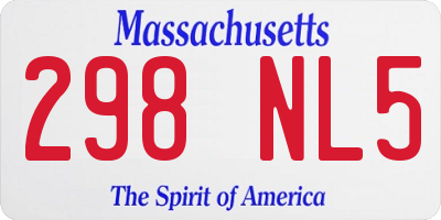 MA license plate 298NL5