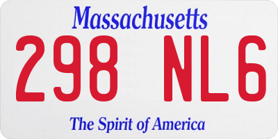 MA license plate 298NL6