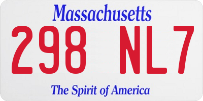 MA license plate 298NL7
