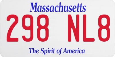 MA license plate 298NL8