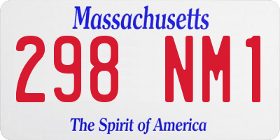 MA license plate 298NM1