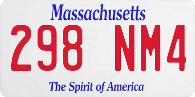 MA license plate 298NM4