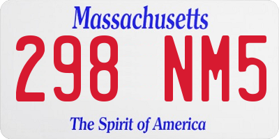 MA license plate 298NM5