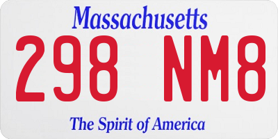 MA license plate 298NM8
