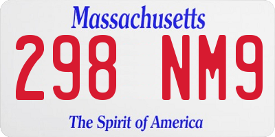 MA license plate 298NM9