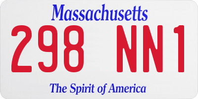 MA license plate 298NN1