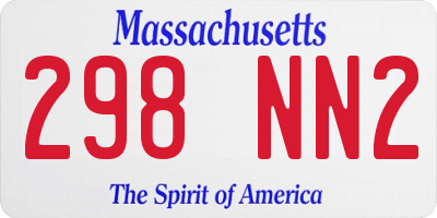 MA license plate 298NN2