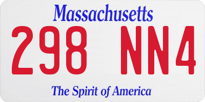 MA license plate 298NN4