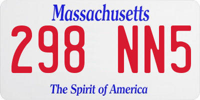 MA license plate 298NN5