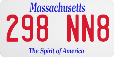 MA license plate 298NN8