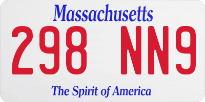 MA license plate 298NN9