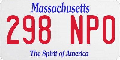 MA license plate 298NP0