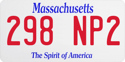 MA license plate 298NP2
