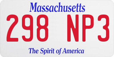 MA license plate 298NP3
