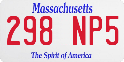 MA license plate 298NP5
