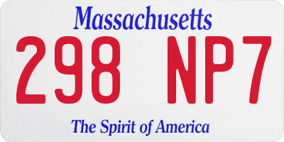 MA license plate 298NP7