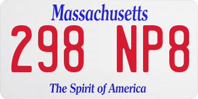 MA license plate 298NP8