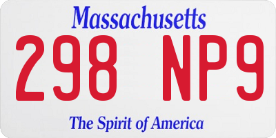 MA license plate 298NP9