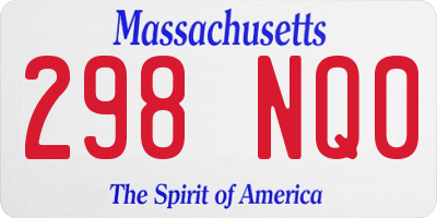 MA license plate 298NQ0