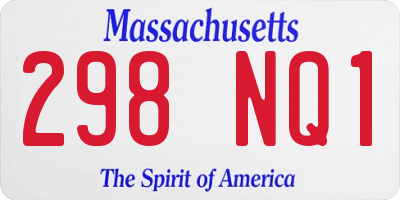 MA license plate 298NQ1
