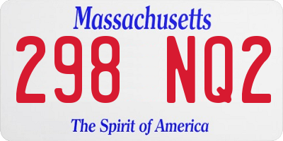 MA license plate 298NQ2