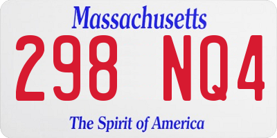MA license plate 298NQ4