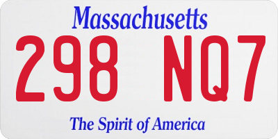 MA license plate 298NQ7