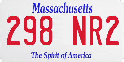 MA license plate 298NR2
